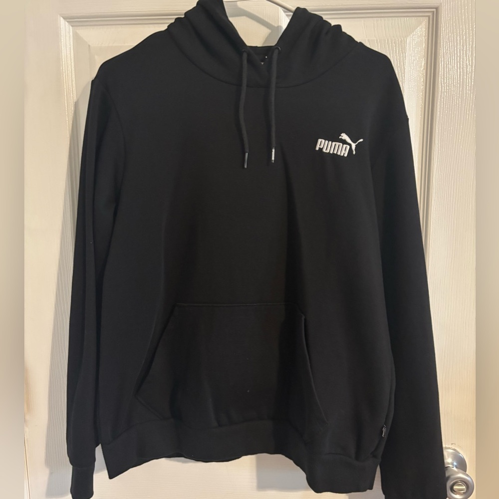 PUMA Black Hoodie with White Logo